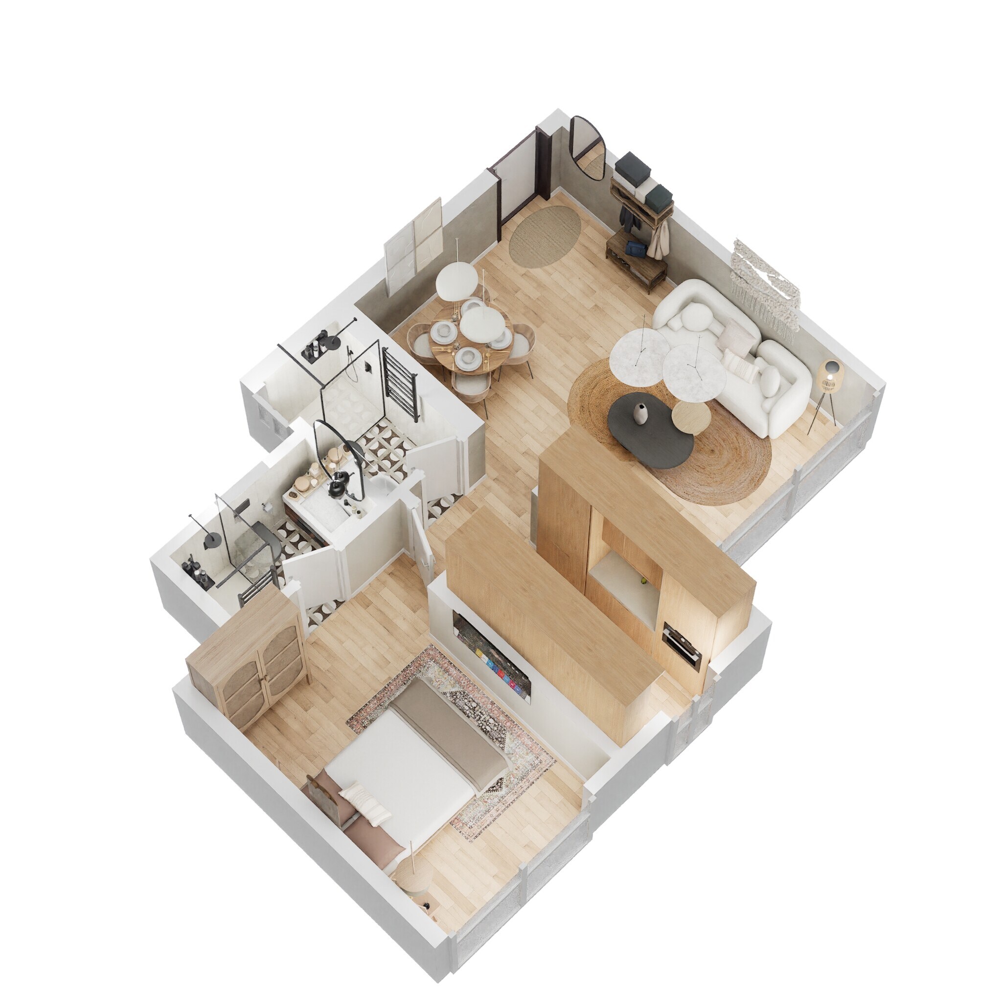 Floor plan of 1 BHK 462 Sq. Ft. Apartment in Arkade Earth Hazel, Mumbai