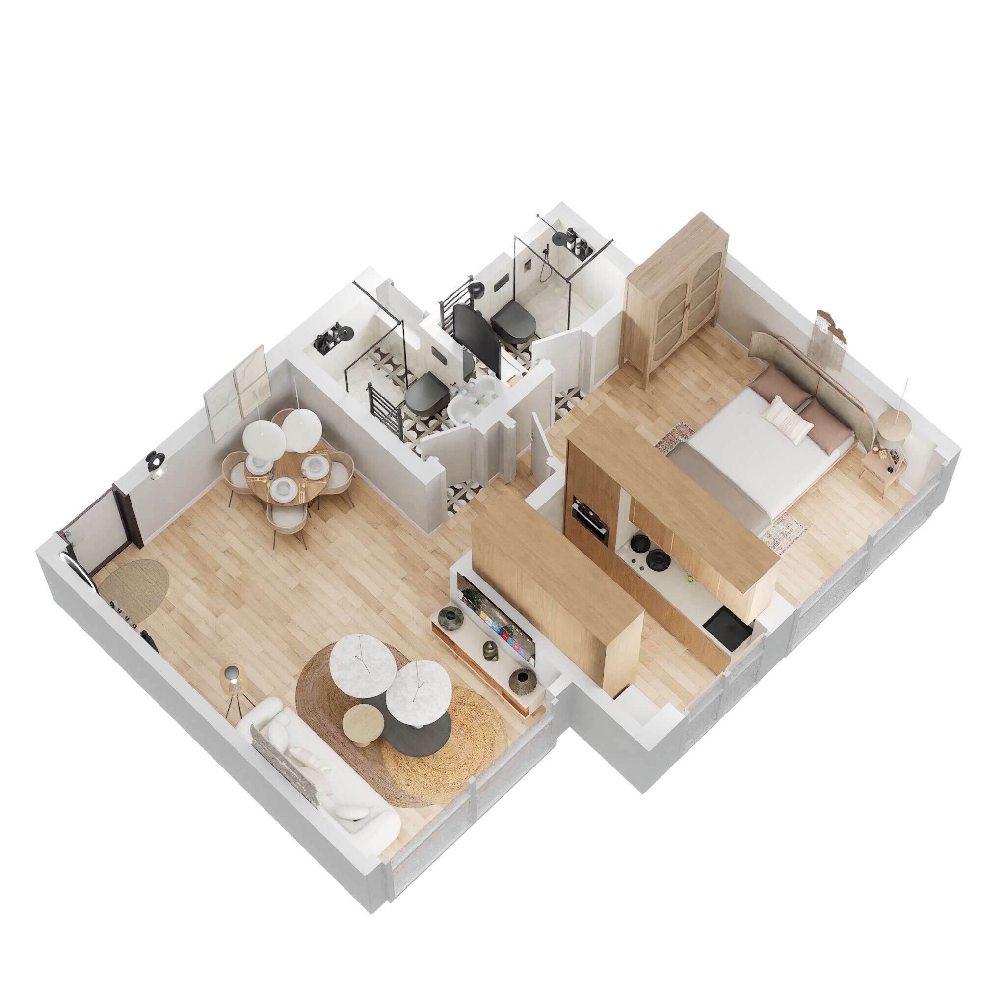 Floor plan of 1 BHK 467 Sq. Ft. Apartment in Arkade Earth Hazel, Mumbai
