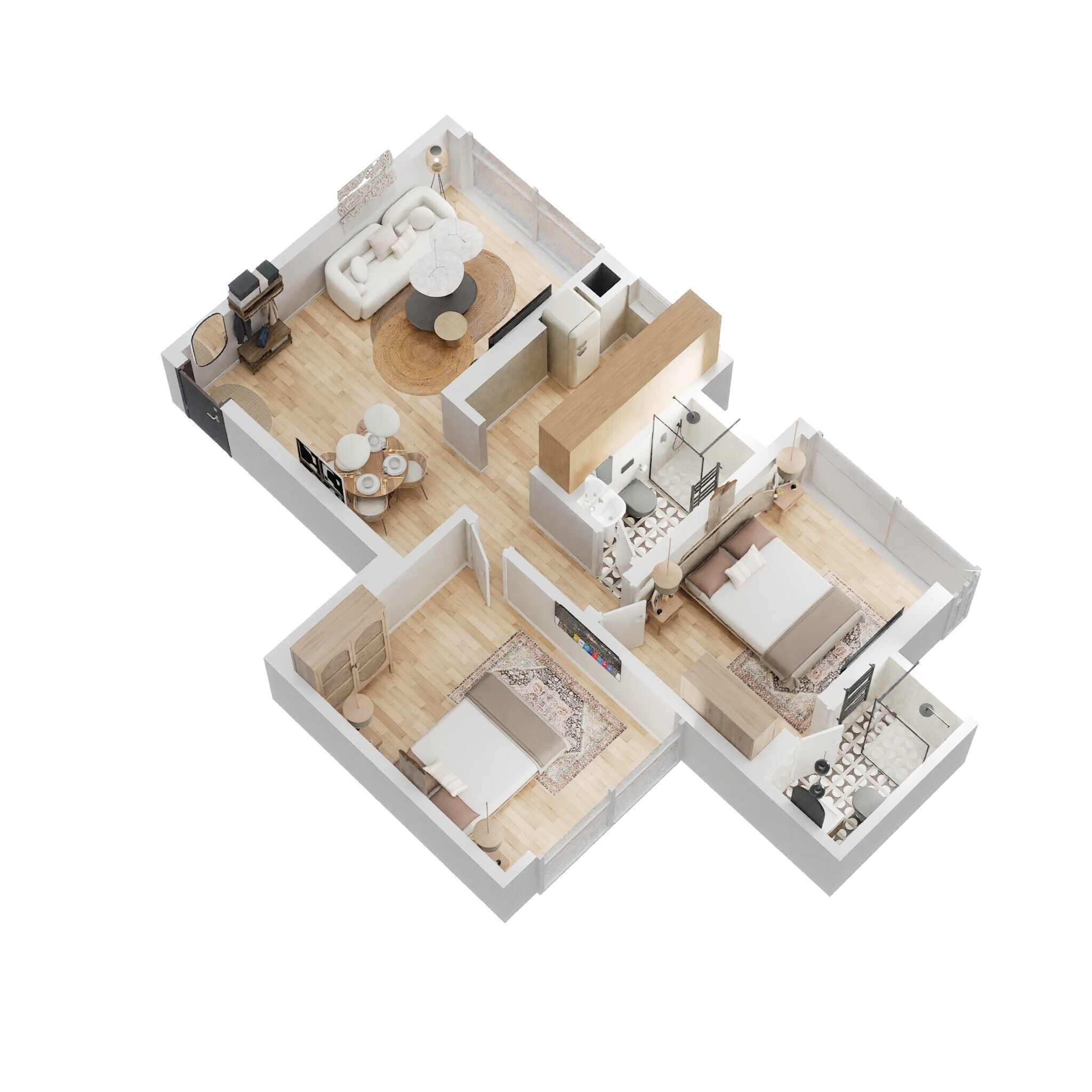 2 BHK 677 Sq. Ft. Apartment