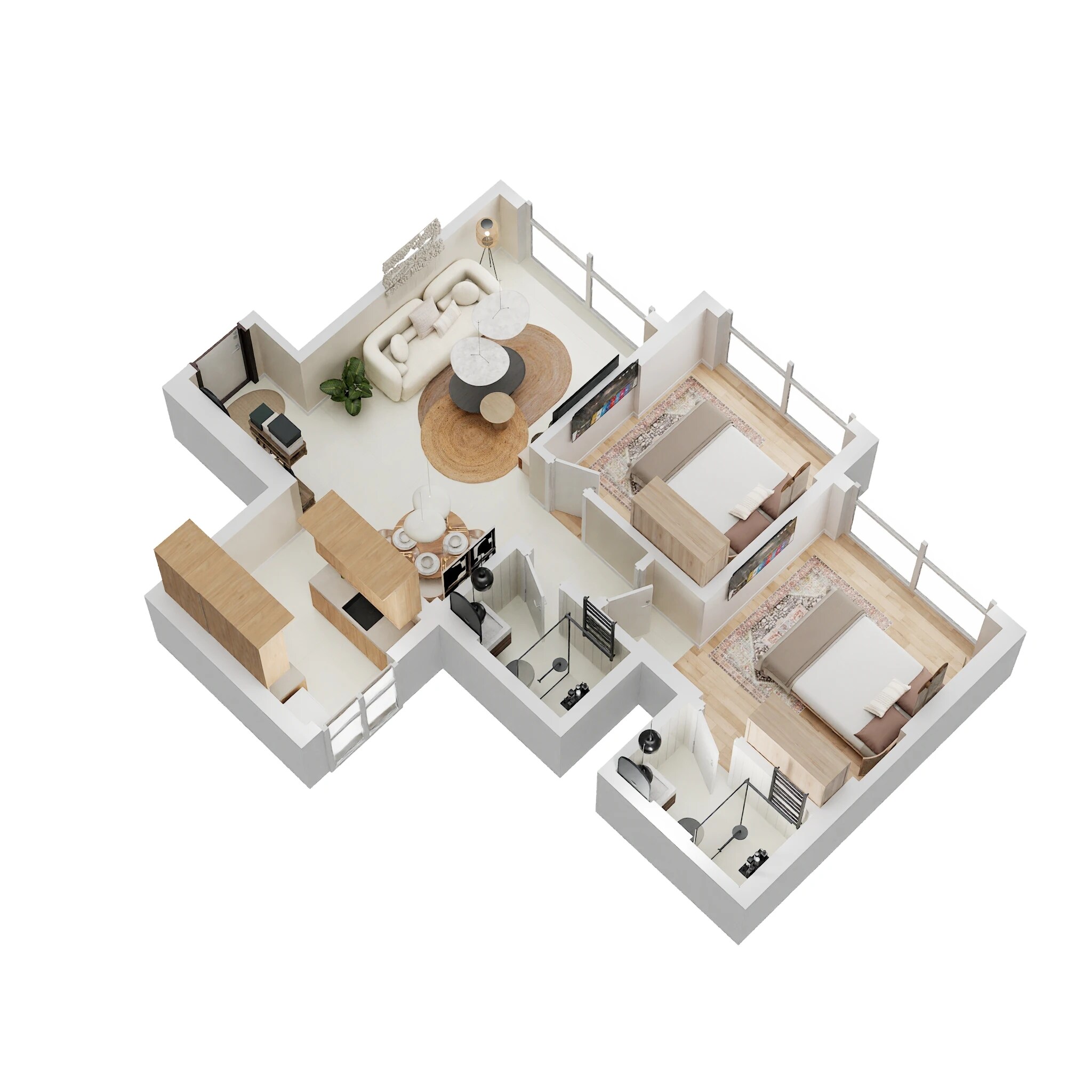 Floor plan of 2 BHK 582 Sq. Ft. Apartment in Arkade Views, Mumbai