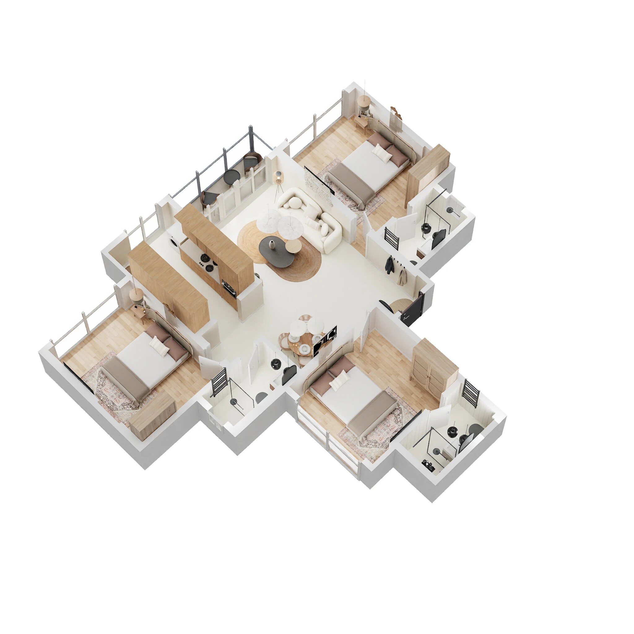 Floor plan of 3 BHK 847 Sq. Ft. Apartment in Arkade Views, Mumbai