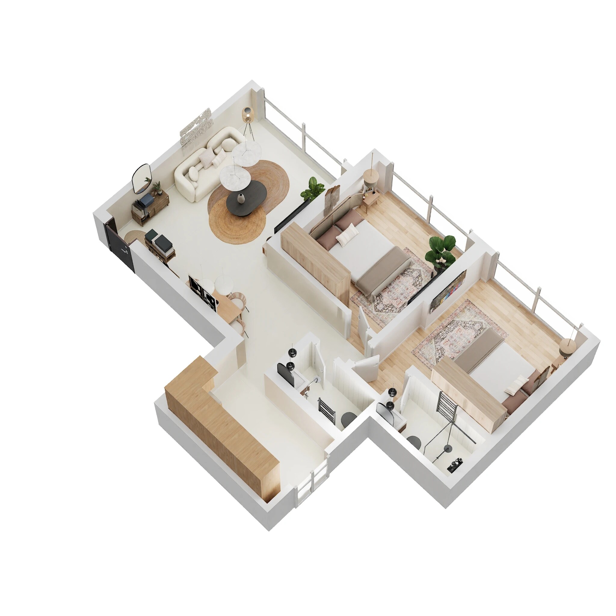 Floor plan of 2 BHK 688 Sq. Ft. Apartment in Arkade Vistas, Mumbai