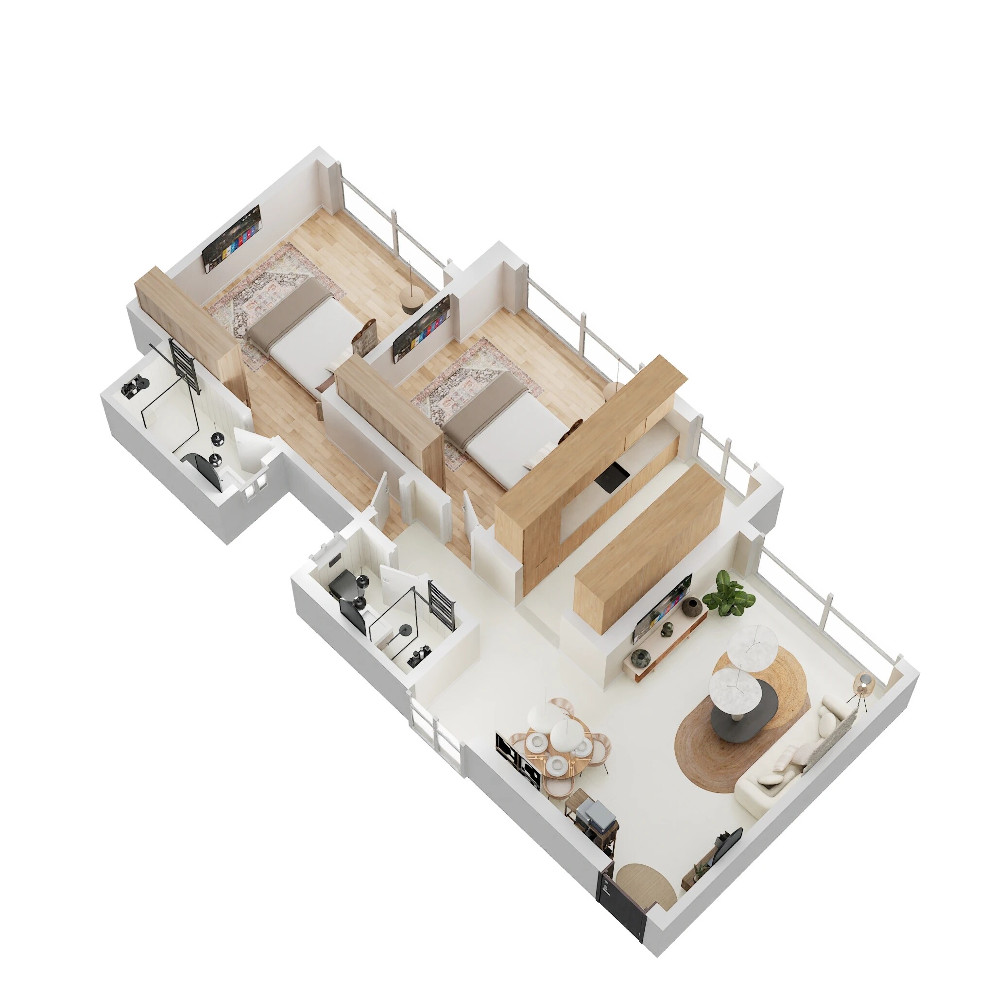 Floor plan of 2 BHK 715 Sq. Ft. Apartment in Arkade Vistas, Mumbai