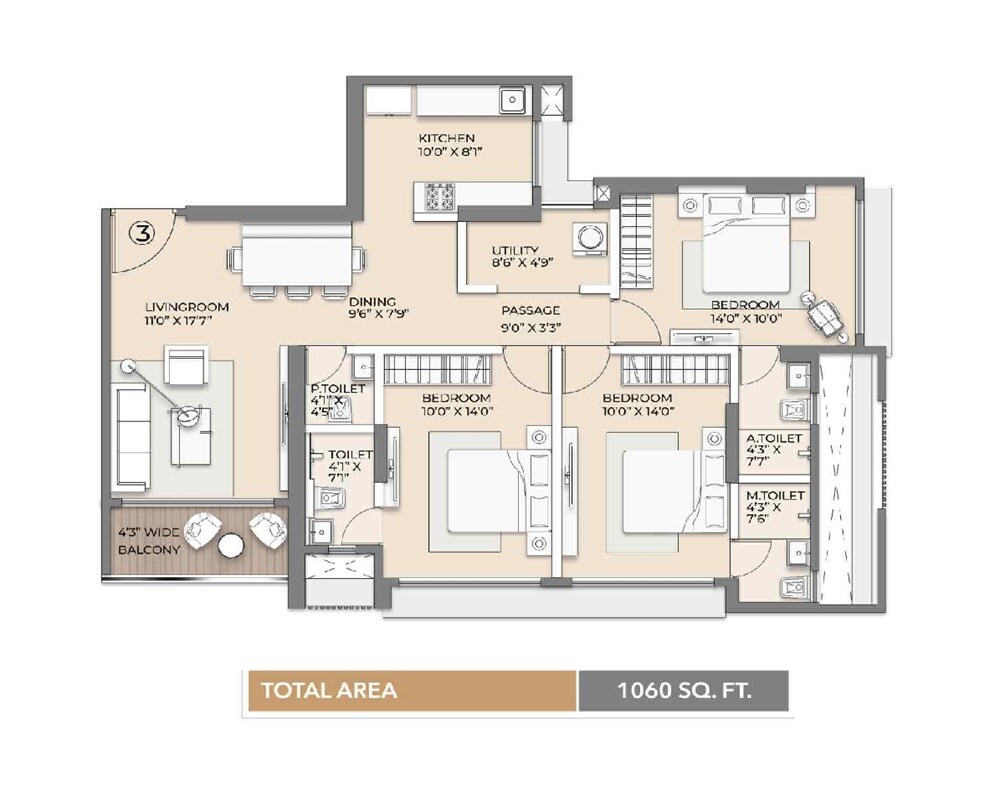 Other, arkade-vistas 3 Bedroom 1060 Sq.Ft. Apartment In Goregaon East Mumbai 9421003