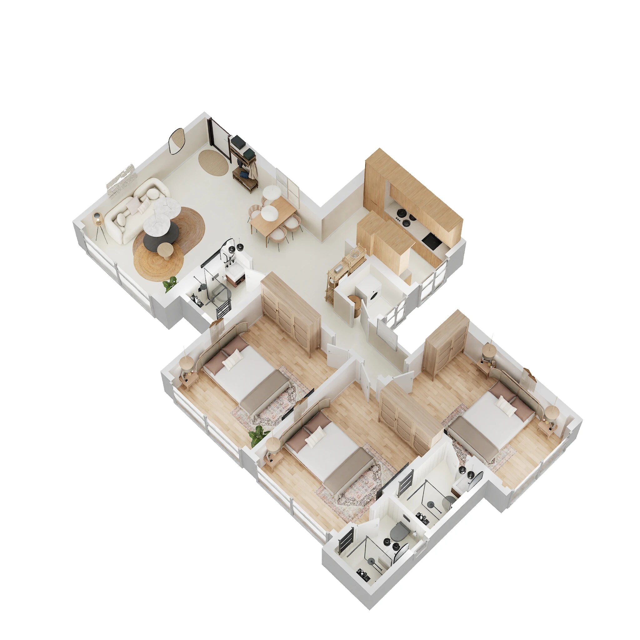 Floor plan of 3 BHK 952 Sq. Ft. Apartment in Arkade Vistas, Mumbai