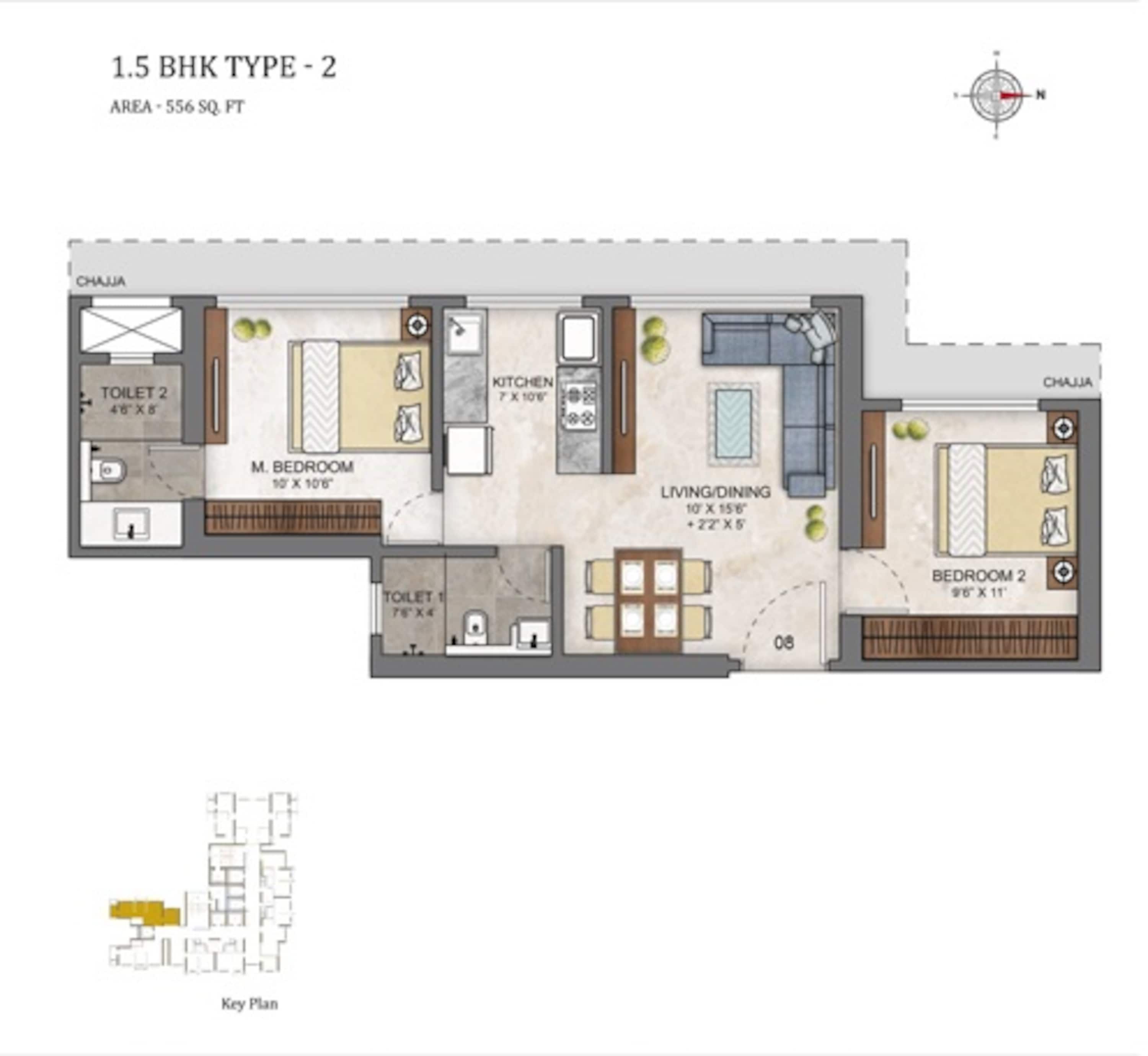 ashar maple birch apartment 1bhk st 556sqft31