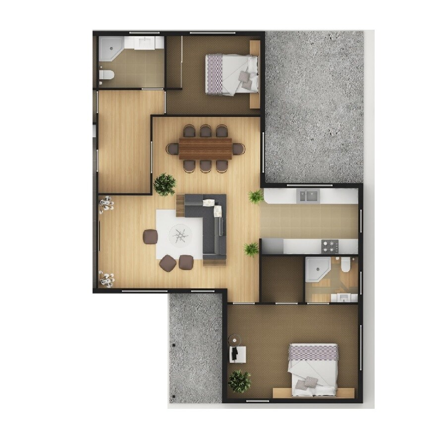 Floor plan of 2 BHK 602 Sq. Ft. Apartment in Ashford Regal, Mumbai