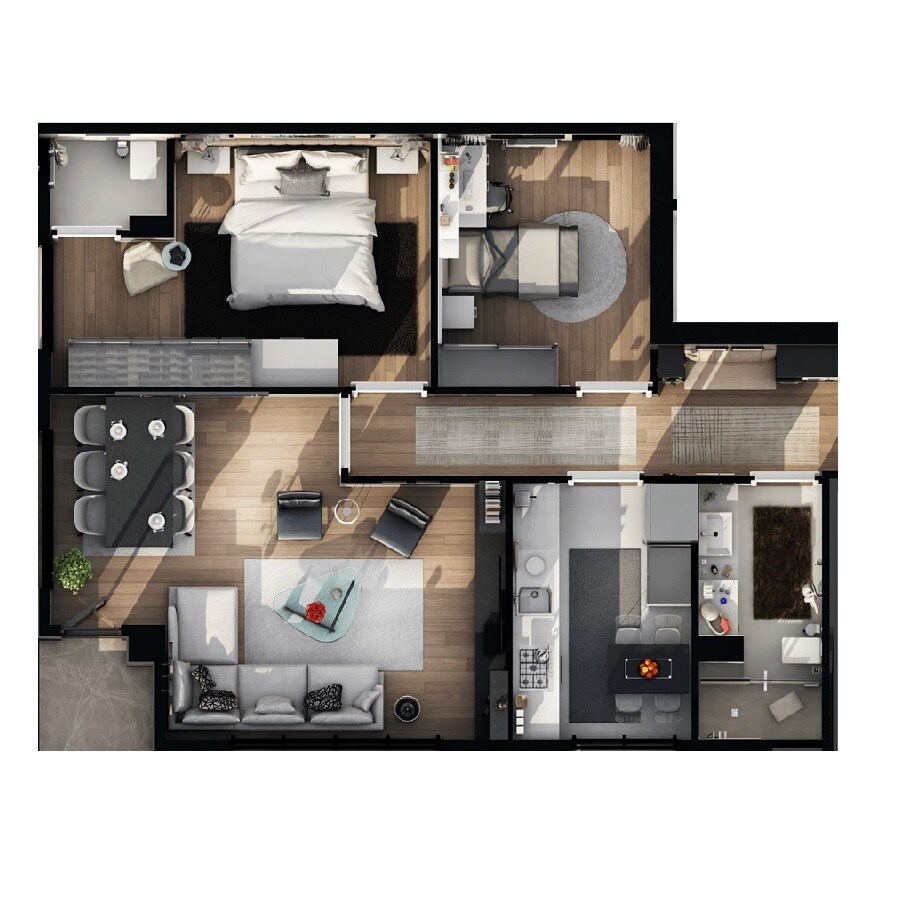 Floor plan of 2 BHK 650 Sq. Ft. Apartment in Ashford Regal, Mumbai