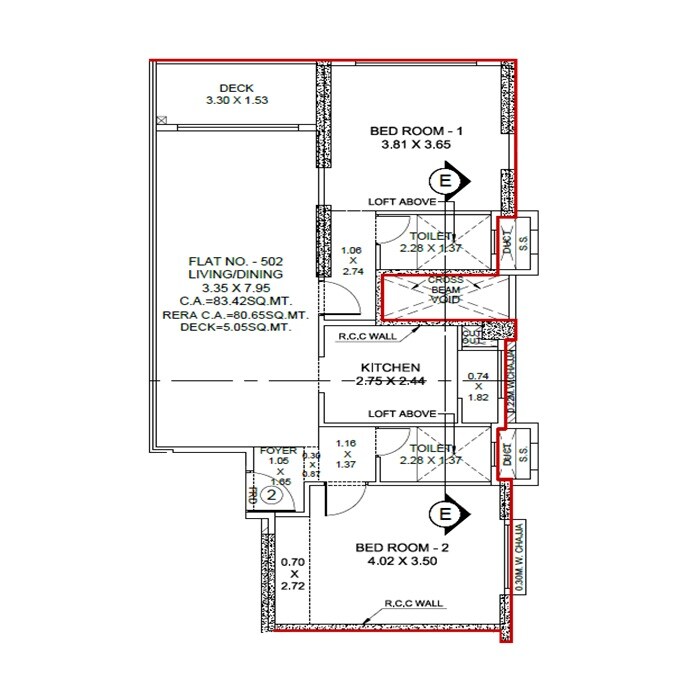 2 BHK 922 Sq. Ft. Apartment