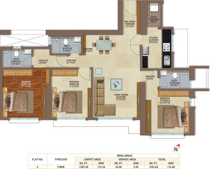 ashok piramal celesta spaces apartment 3bhk 1207sqft31