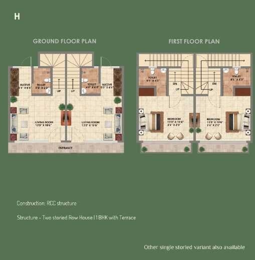 Floor plan of 1 BHK Apartment - 336 sq. ft. in Ashtavinayak Blue Breeze, Mumbai