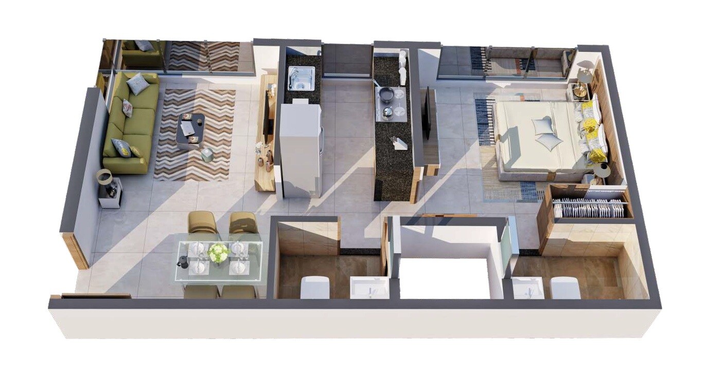 1 BHK 396 Sq. Ft. Apartment