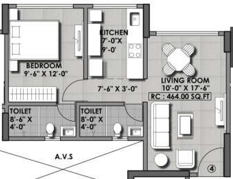 1 BHK 464 Sq. Ft. Apartment in Atharv Casa