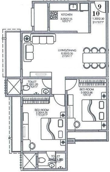 Atul Blue Monarch 2 BHK Layout