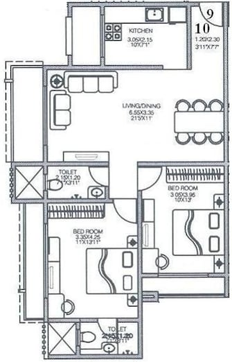 2 BHK Apartment For Rent in Atul Blue Monarch Andheri East Mumbai  7696308