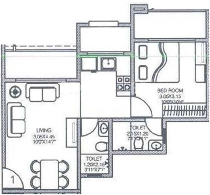 Atul Blue Monarch 1 BHK Layout