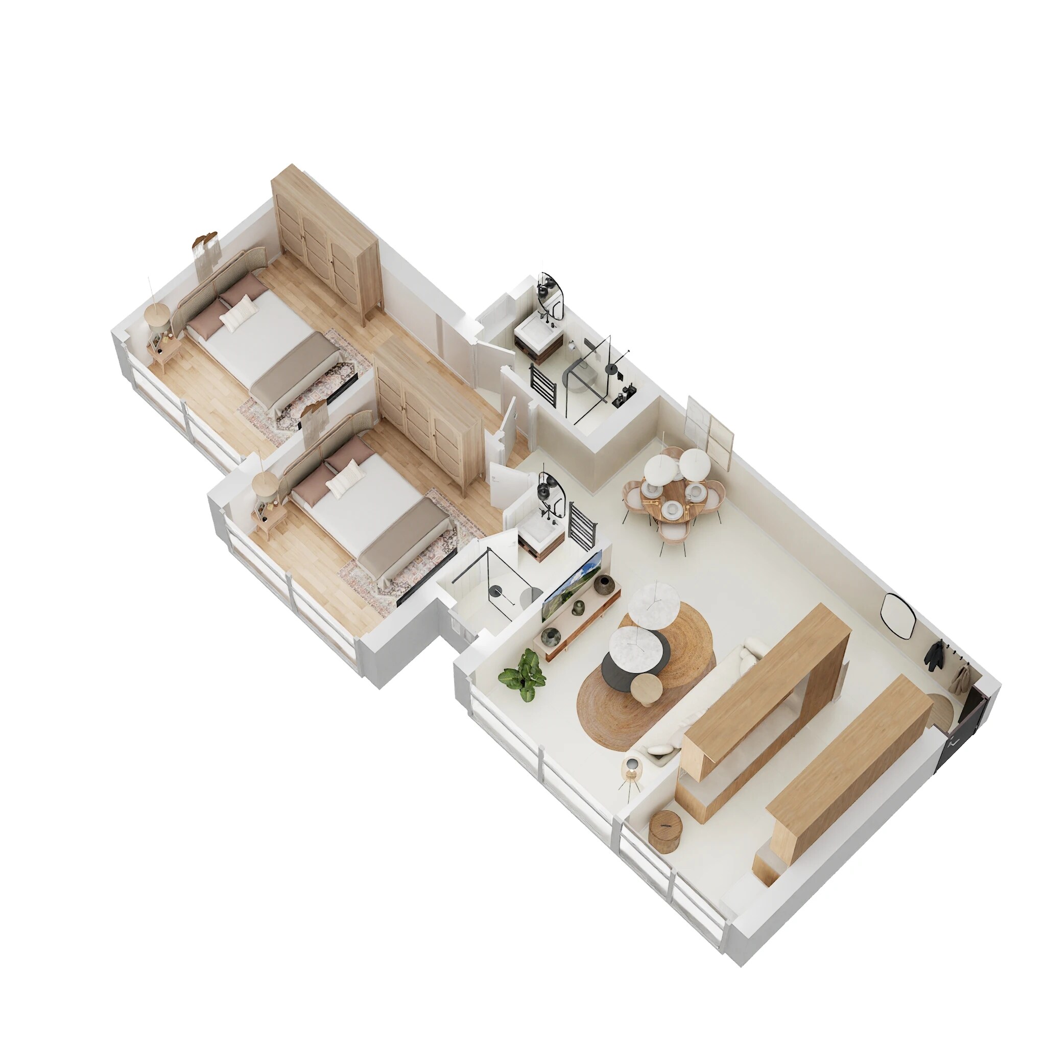 Floor plan of 2 BHK 828 Sq. Ft. Apartment in Atul Life, Mumbai