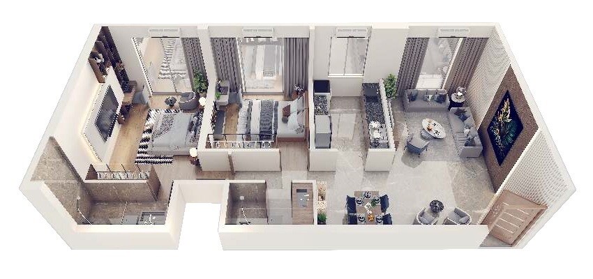 2 BHK 703 Sq. Ft. Apartment