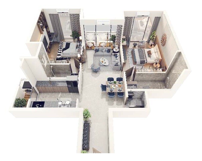 2 BHK 763 Sq. Ft. Apartment