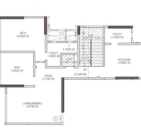 2 BHK 1030 Sq. Ft. Apartment in Aum Nav Kiran