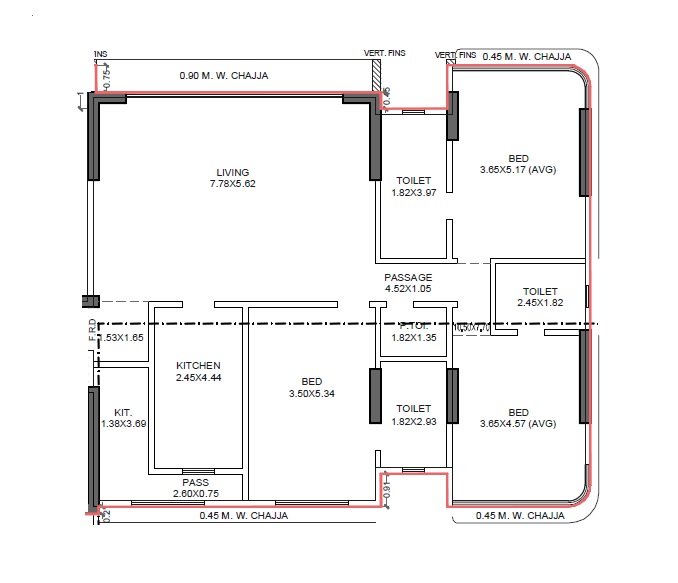3 BHK 1625 Sq. Ft. Apartment in Aum Nirvan