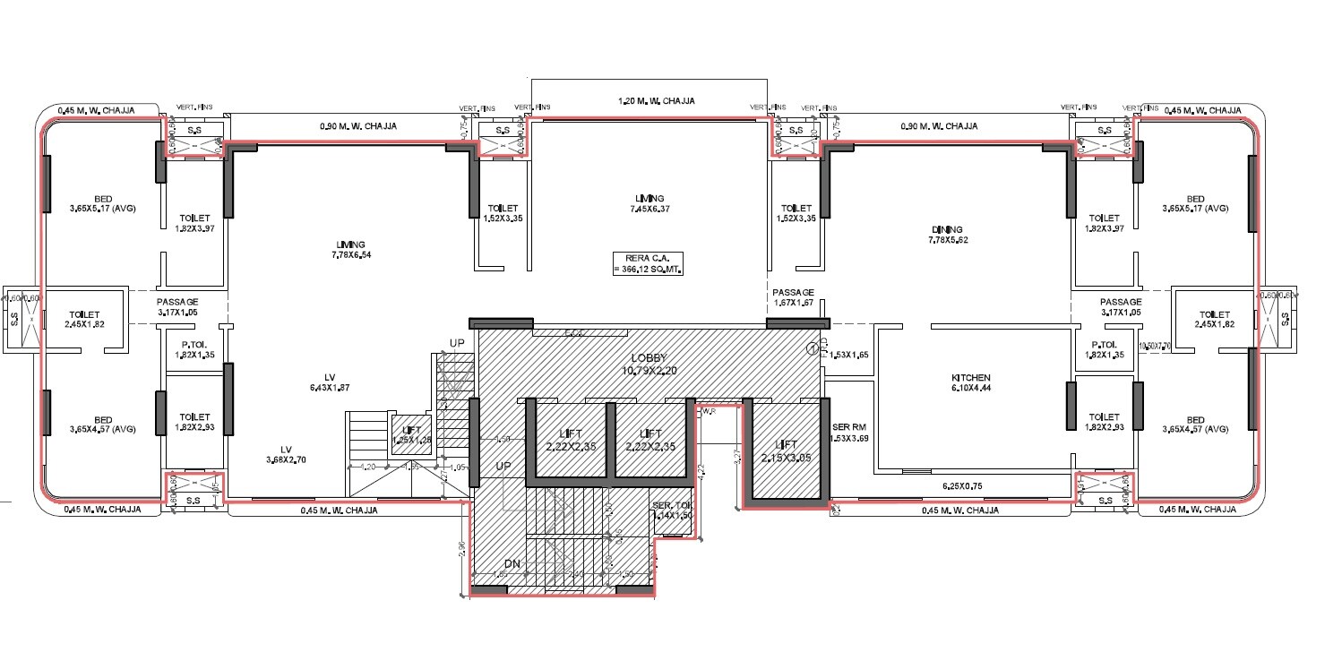 Floor plan of 4 BHK 3941 Sq. Ft. Apartment in Aum Nirvan, Mumbai