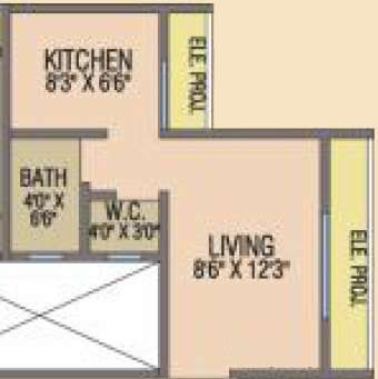 1 BHK 325 Sq. Ft. Apartment in AV Paramount Enclave Bldg No 5A