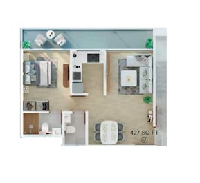 1 BHK 427 Sq. Ft. Apartment in Avant Heritage