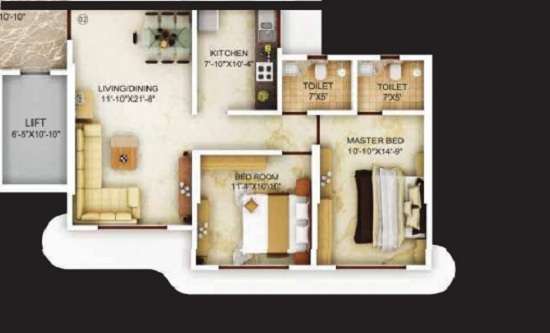 avant hillway supreme d apartment 2 bhk 581sqft 20204916154917