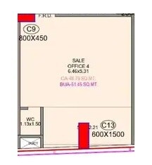 Floor plan of 560 Sq. Ft. Office Space in Avvirahi Platinum, Mumbai