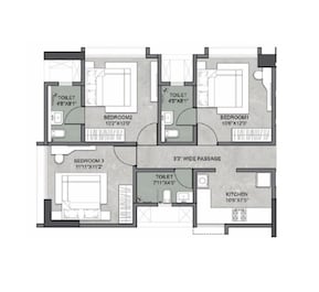 3 BHK 900 Sq. Ft. Apartment in Axiom Rudra