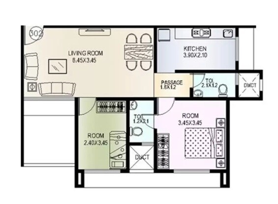 1 BHK 361 Sq. Ft. Apartment