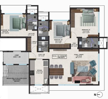  3 BHK Apartment at Balan Anu Smera Skylight, Chembur – for Rent