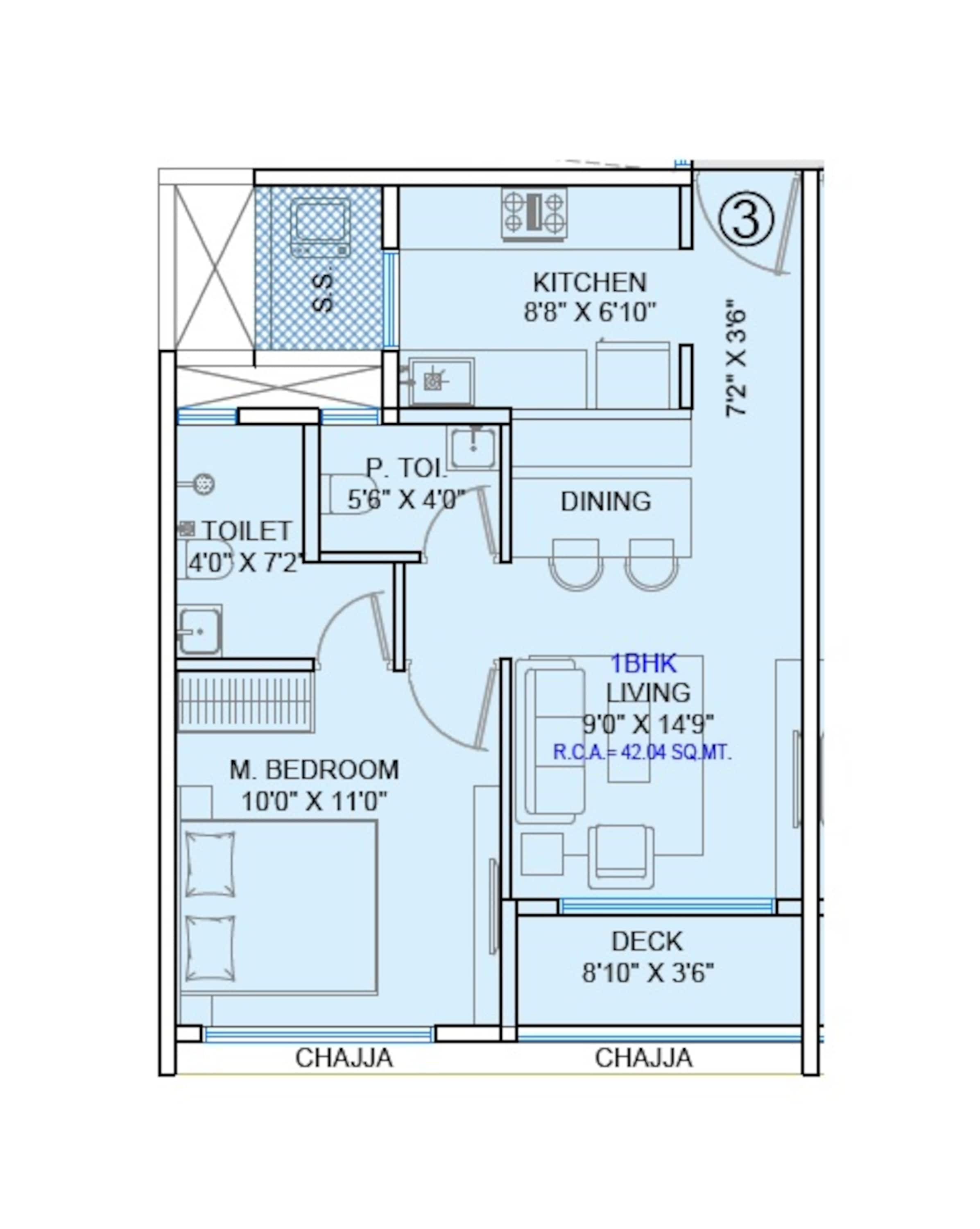 1 BHK 440 Sq. Ft. Apartment in Baluwala Aviara