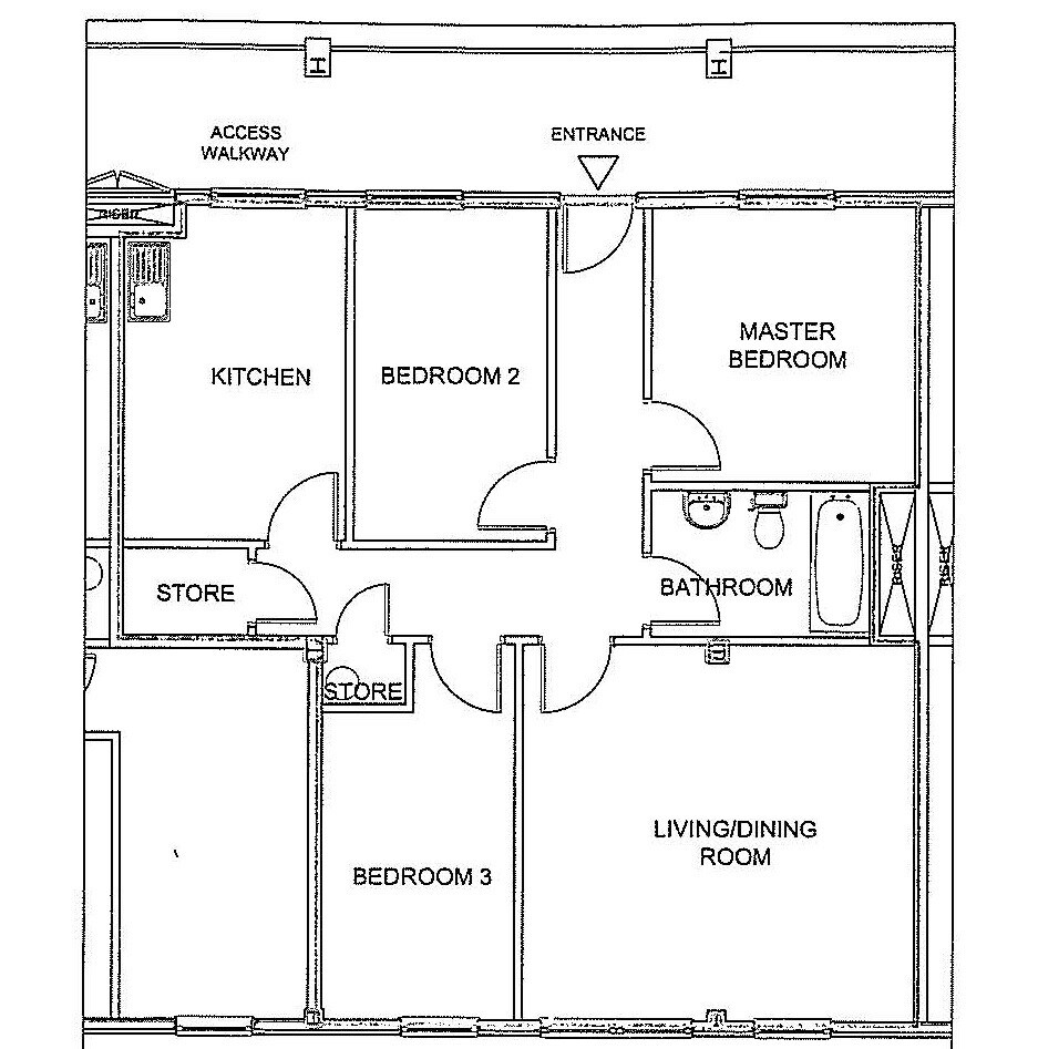 Floor plan of 3 BHK 2450 Sq. Ft. Apartment in Bayview Terraces, Mumbai