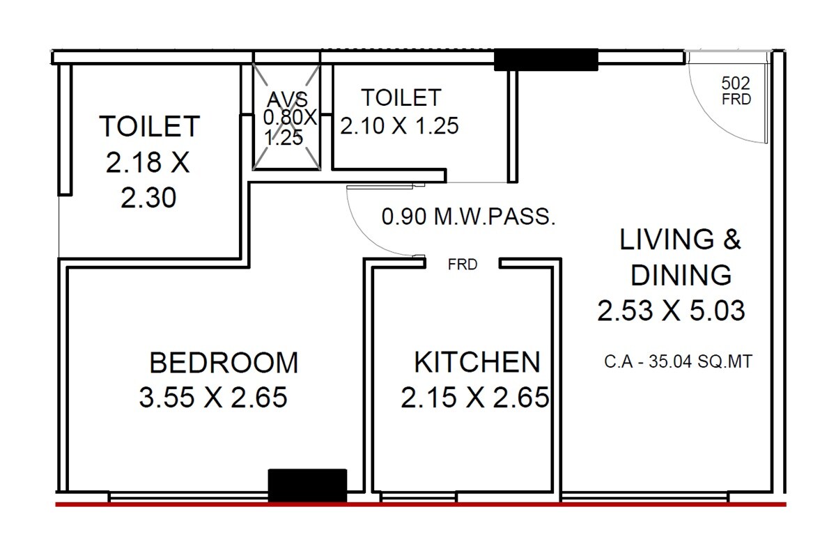 1 BHK 377 Sq. Ft. Apartment