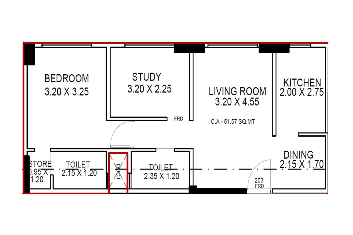 1 BHK 555 Sq. Ft. Apartment
