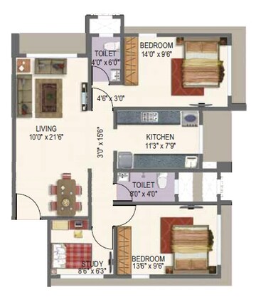  2 BHK Apartment at Better Parijat Towers, Andheri East – for Rent
