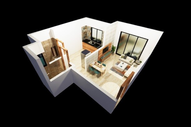 Floor plan of 262 Sq. Ft. Studio in Bhagyawati Prem Sambhandh CHS, Mumbai