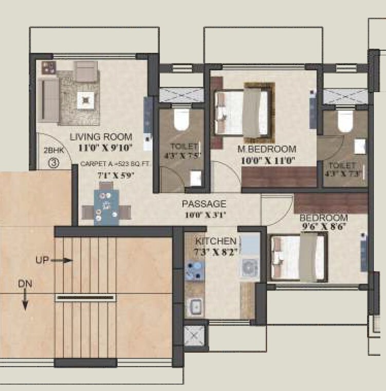 bhandup amol chs apartment 2 bhk 522sqft 20255407145405