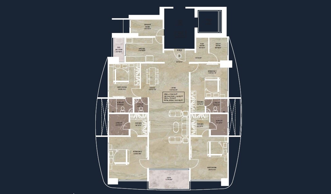 4 BHK 1815 Sq. Ft. Apartment