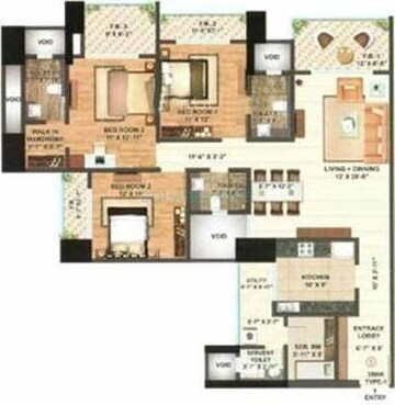  3 BHK Apartment at Bhoomi Celestia, Kanch Pada – for Rent