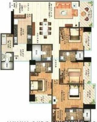 Floor plan of 4 BHK 1629 Sq. Ft. Apartment in Bhoomi Celestia, Mumbai