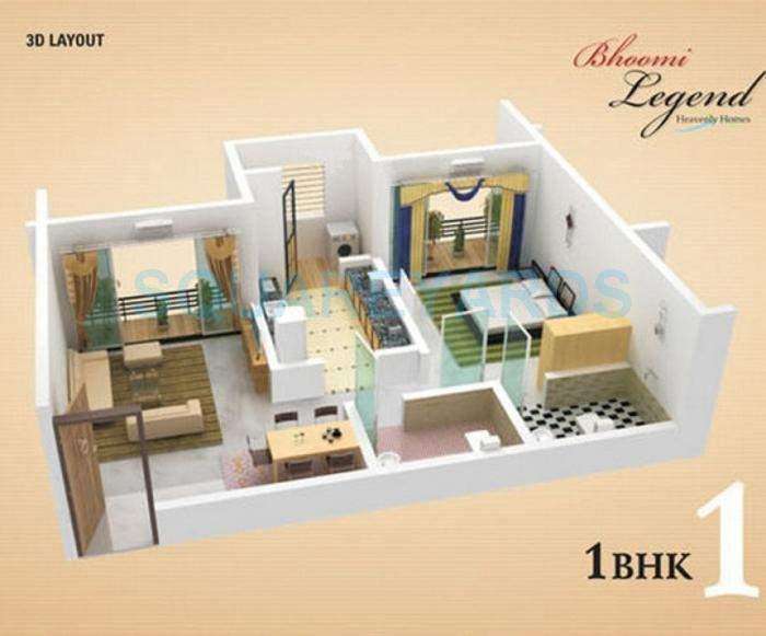 1 BHK 705 Sq. Ft. Apartment in Bhoomi Legend