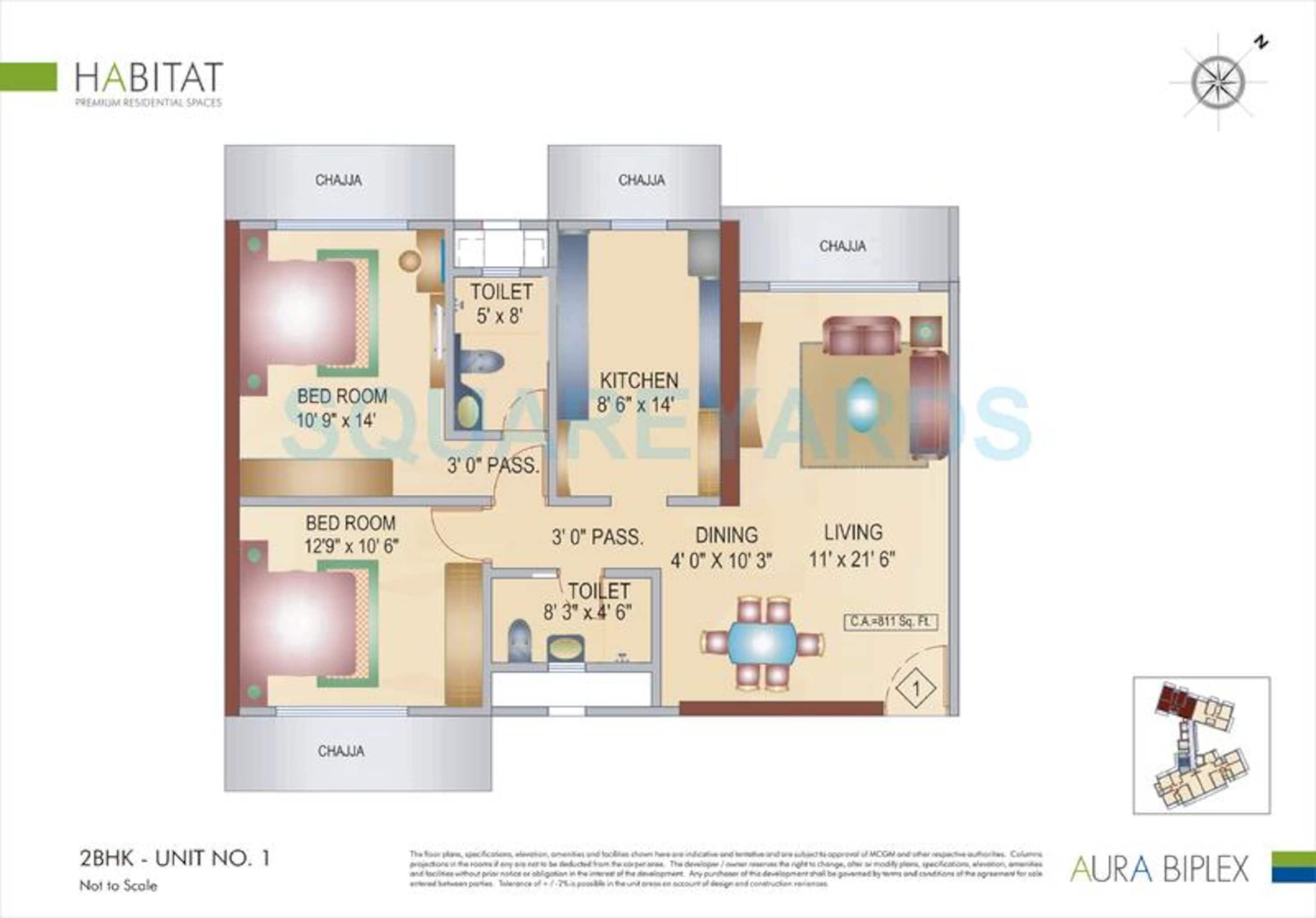 bhoomi realty aura biplex apartment 2bhk 811sqft 1