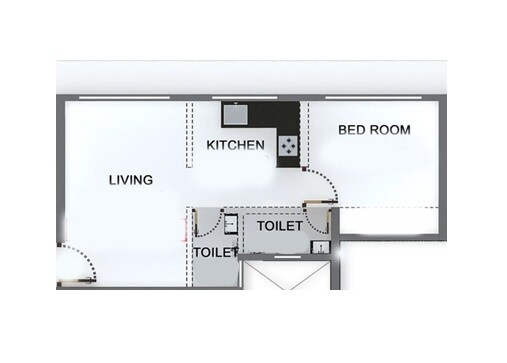 Floor plan of 1 BHK 330 Sq. Ft. Apartment in Bhoomi Samarth, Mumbai