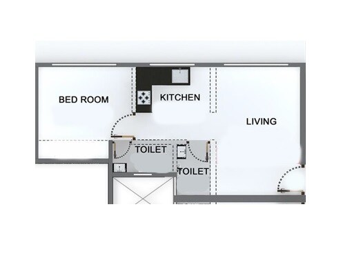 Floor plan of 1 BHK 340 Sq. Ft. Apartment in Bhoomi Samarth, Mumbai