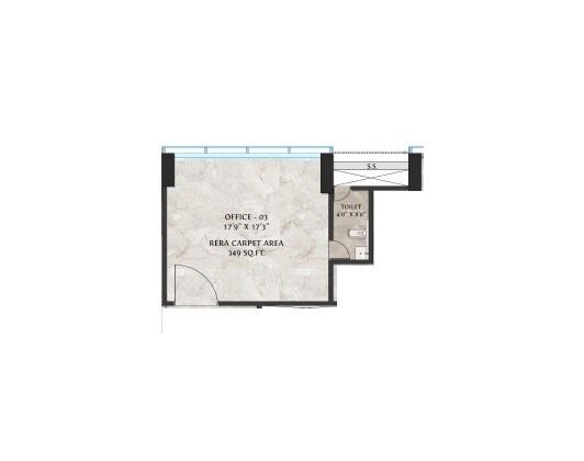 Floor plan of 349 Sq. Ft. Office Space in BLA Business Park, Mumbai
