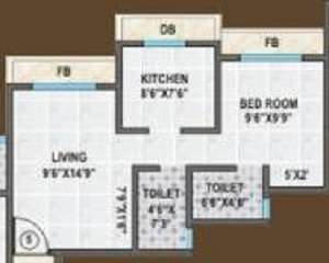 1 BHK 473 Sq. Ft. Apartment in Blue Baron Zeal Regency
