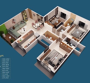 3 BHK 1152 Sq. Ft. Apartment in Blue Star Crystal Apartment